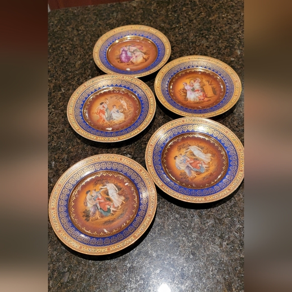 LOT of 5 Czecho Slovakia 1900s Victorian Grecian Plates 6